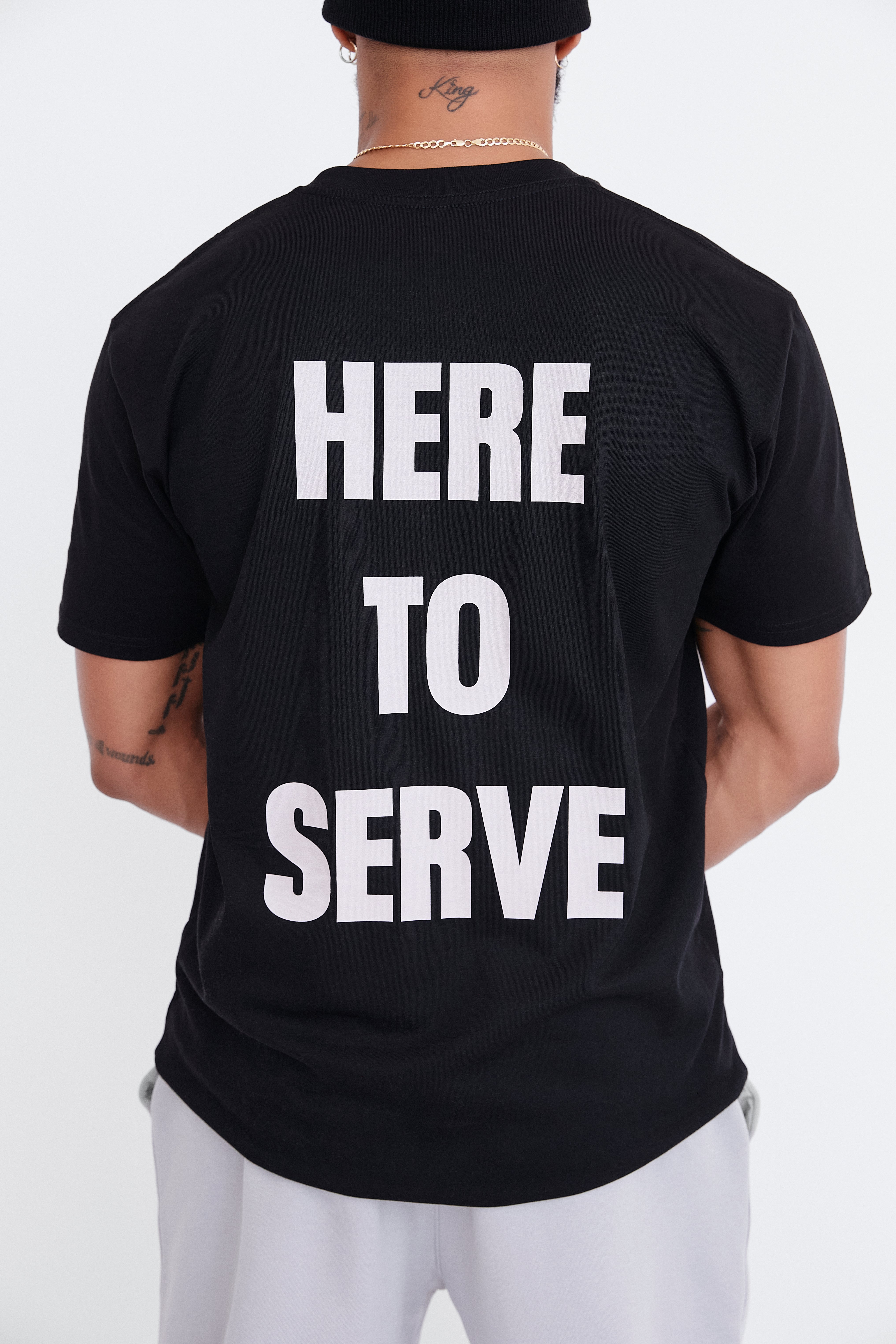 Here To Serve T-Shirt - Black