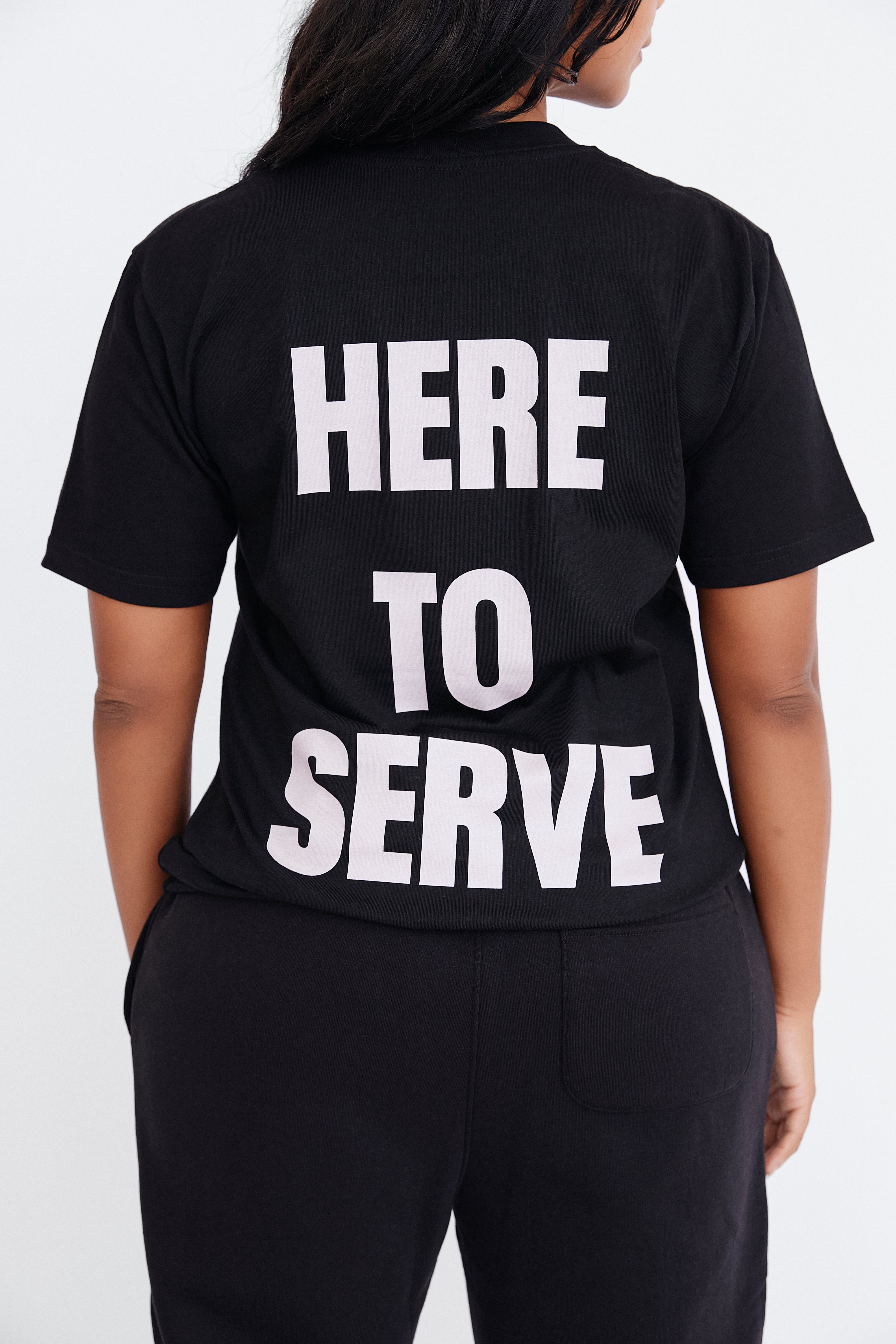 Here To Serve T-Shirt - Black