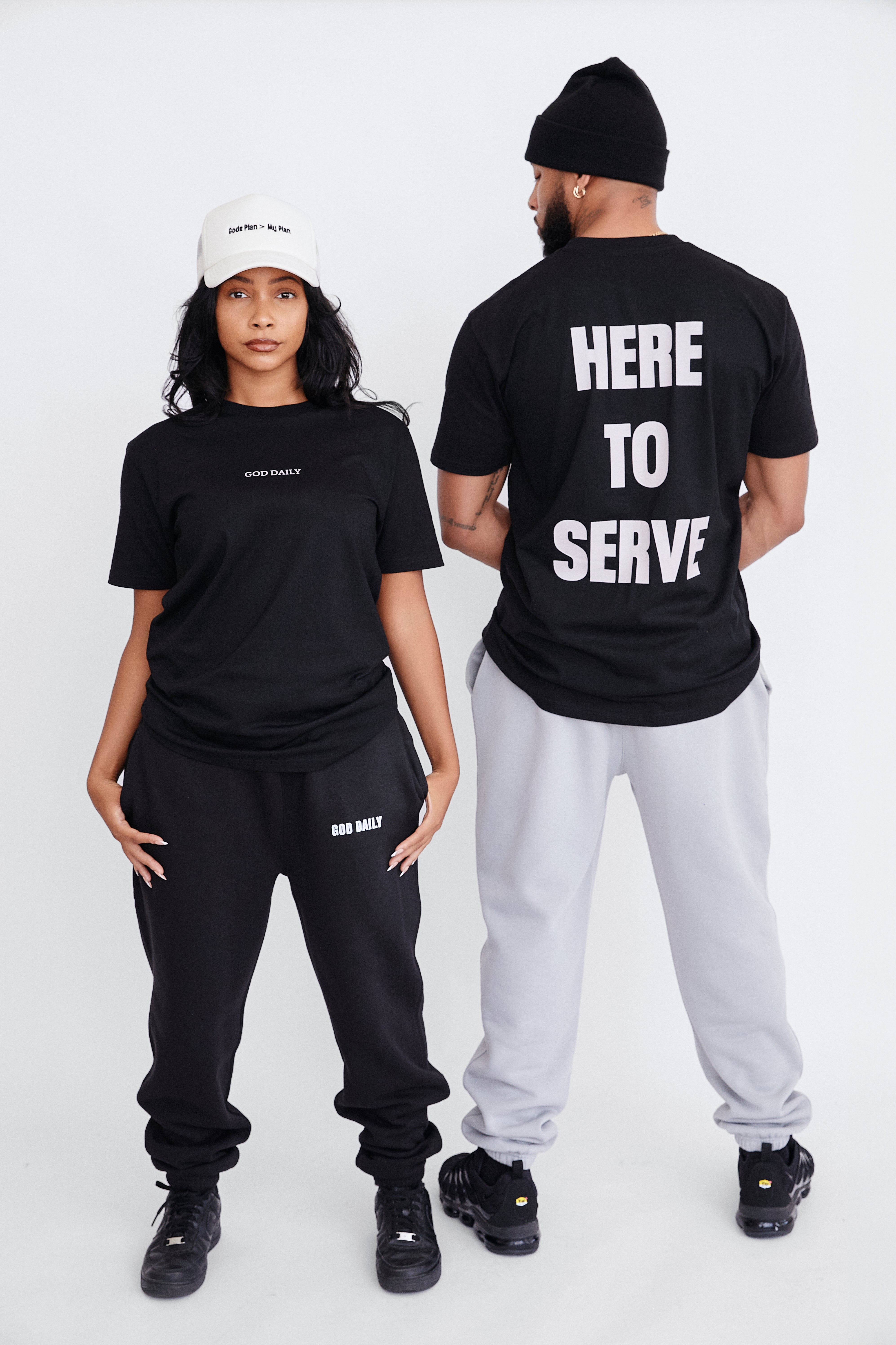 Here To Serve T-Shirt - Black