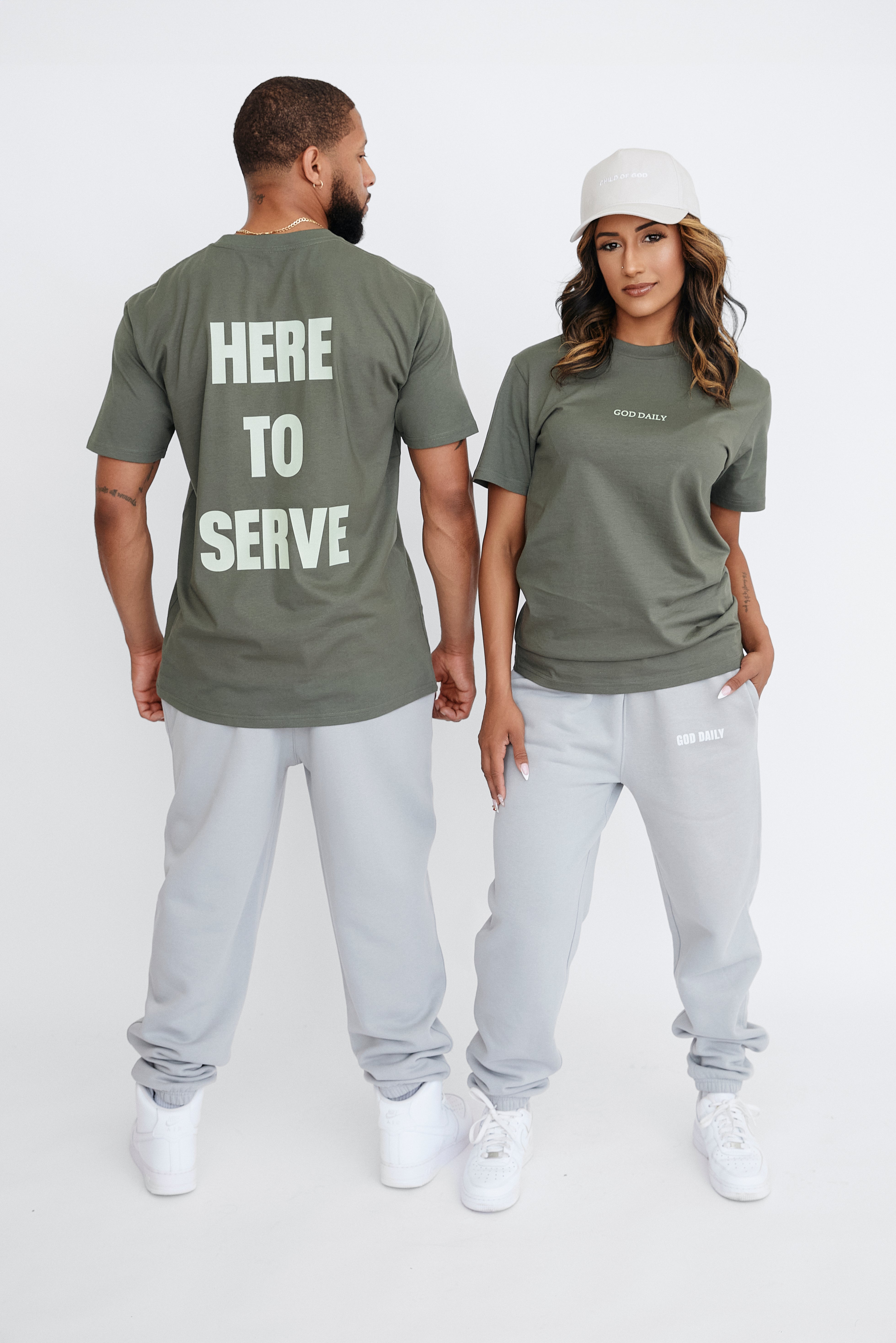 Here To Serve Oversized T-Shirt - Cypress