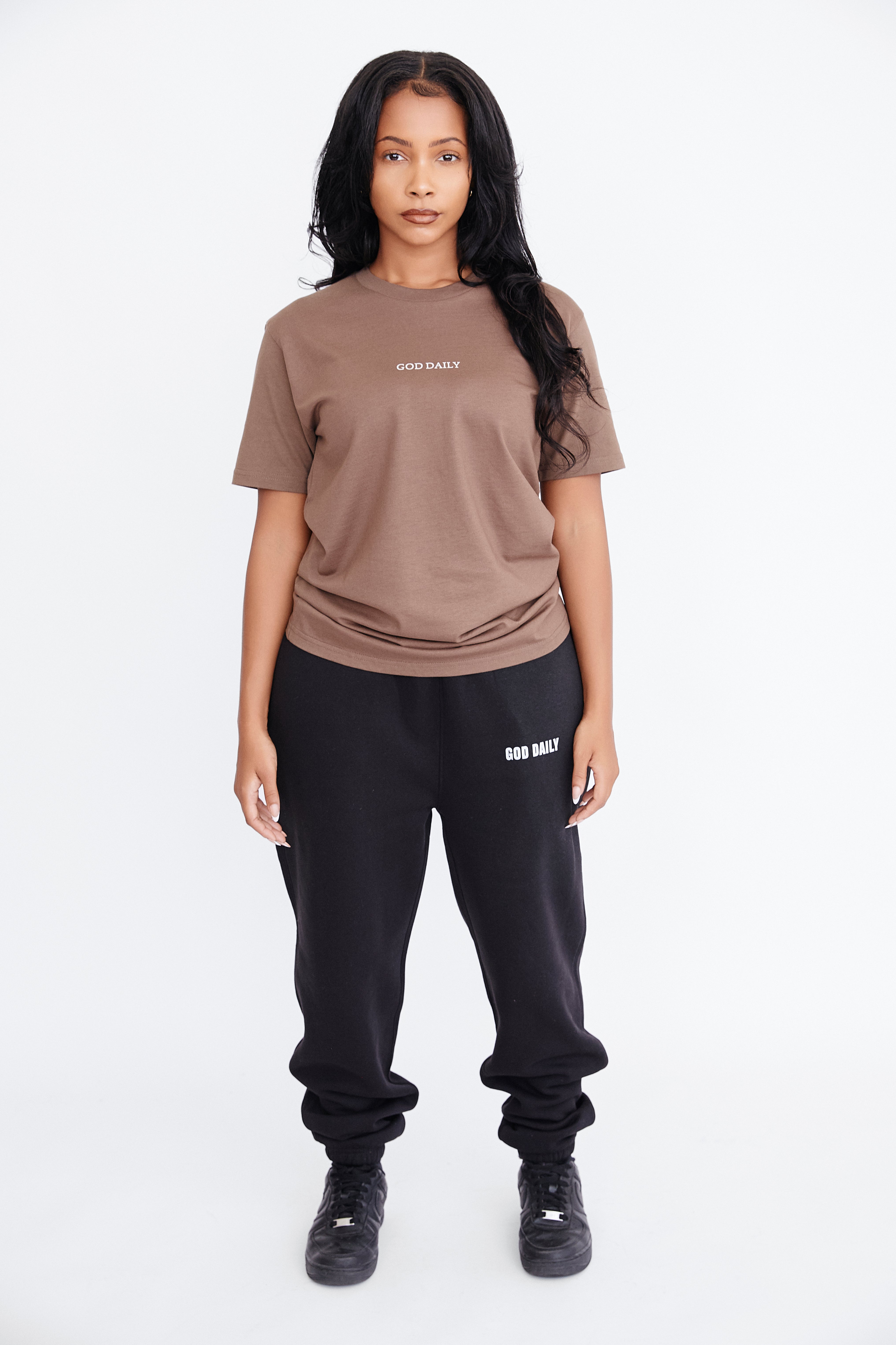 Here To Serve Oversized T-Shirt - Walnut