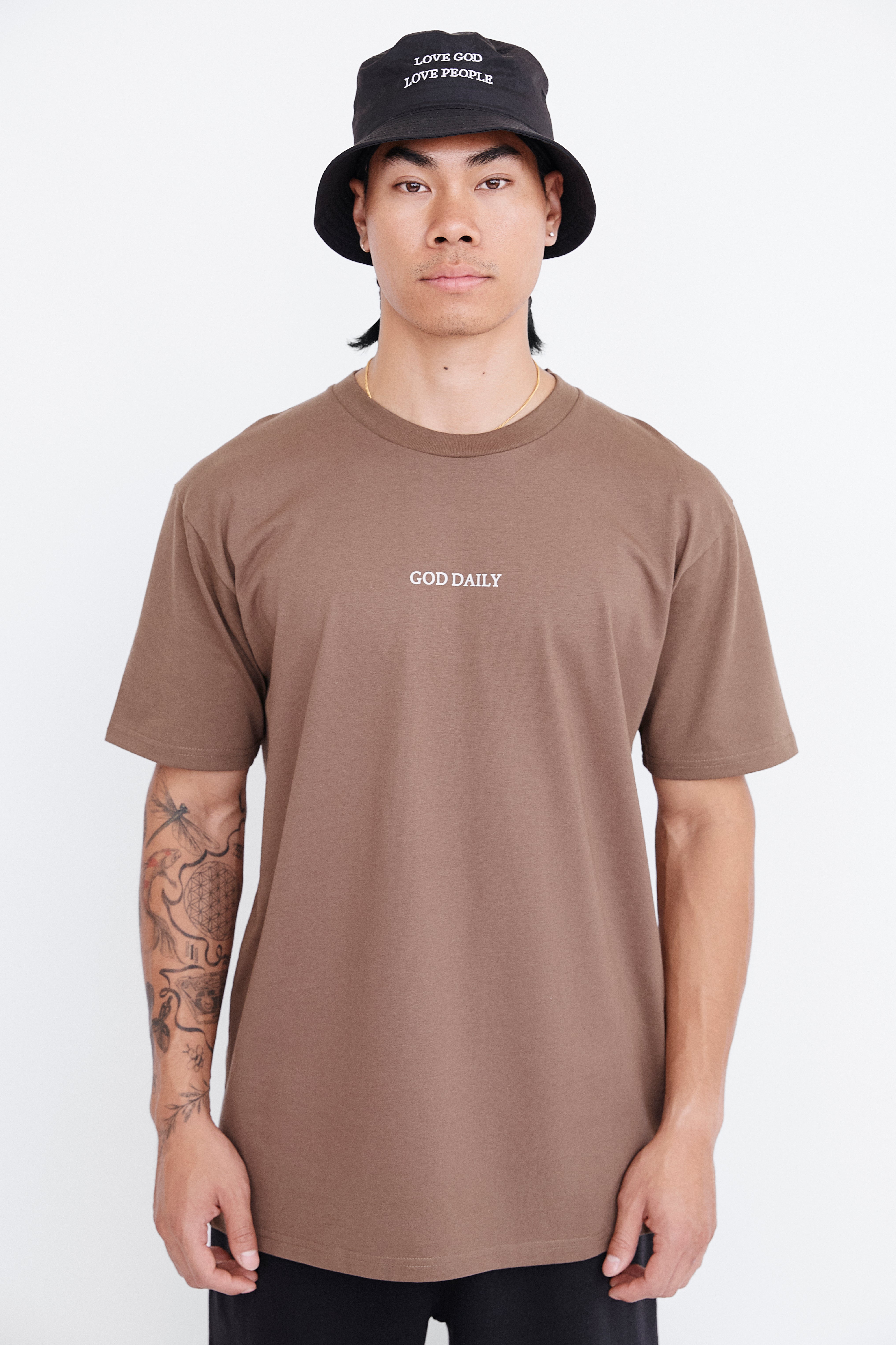 Here To Serve Oversized T-Shirt - Walnut